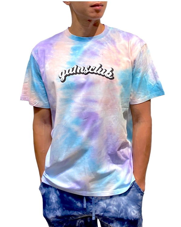 Printed Washed Slub T-shirt - Blue Tie Dye